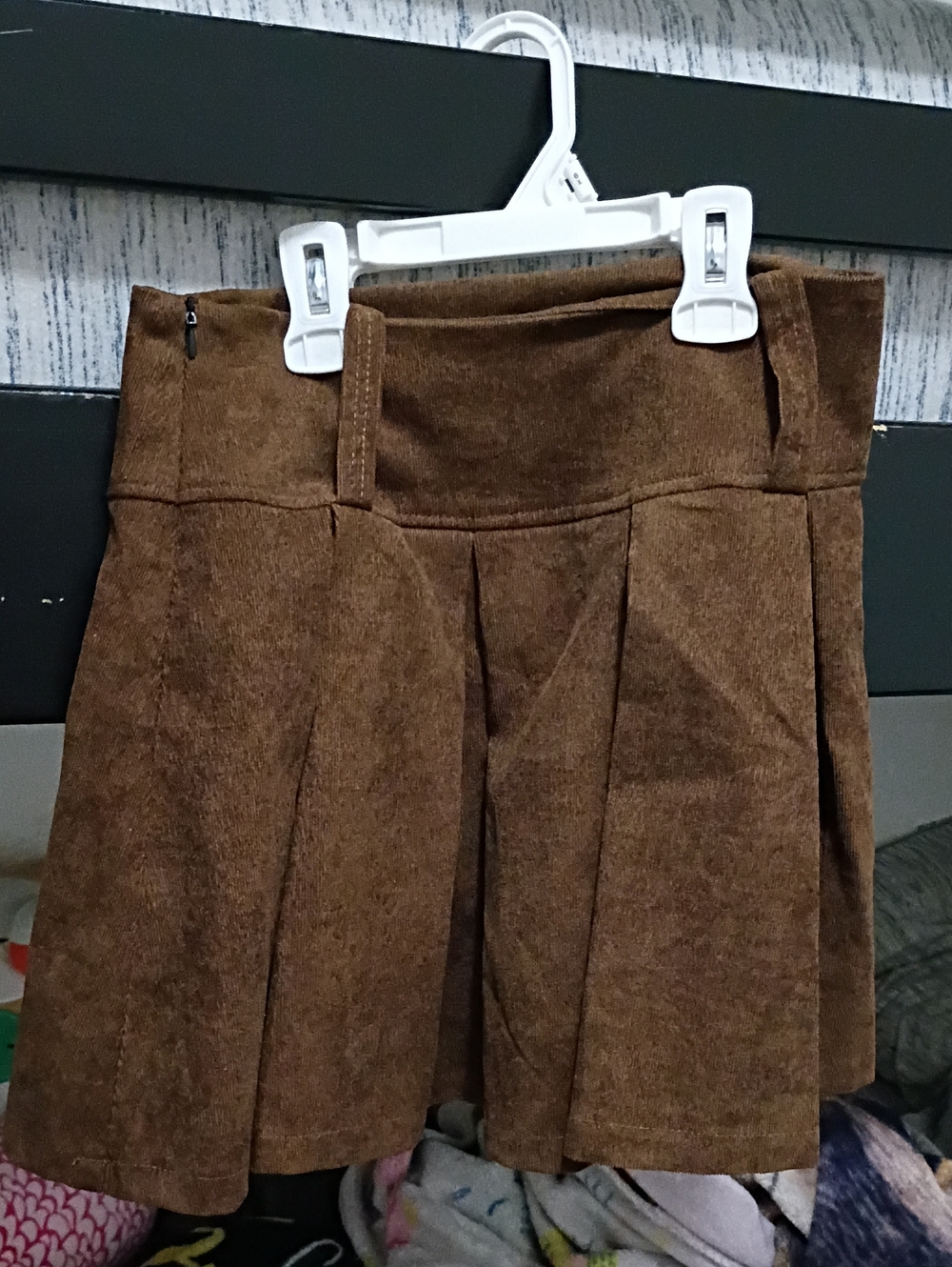 SHEIN Brown Ribbed Mini Skirt